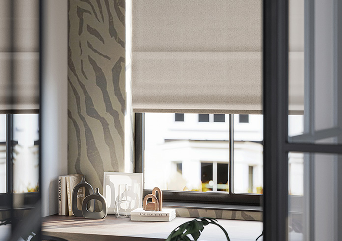 Roslin (Blackout), Griege - Twist&Fit Roman Blind - Image 5